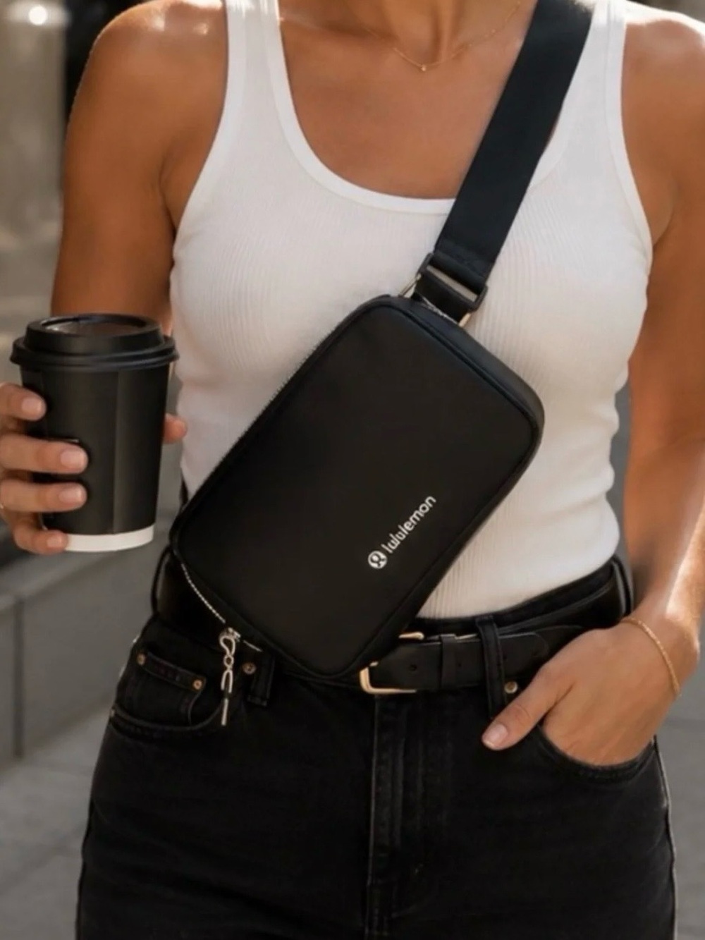 lululemon Everywhere Belt Bag Cactus Leather, Silver Hardware, SOLD OUT - Picture 2 of 8